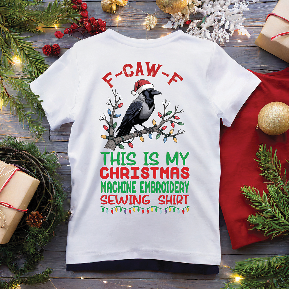 Christmas Sewing Crow 2 | T-SHIRT