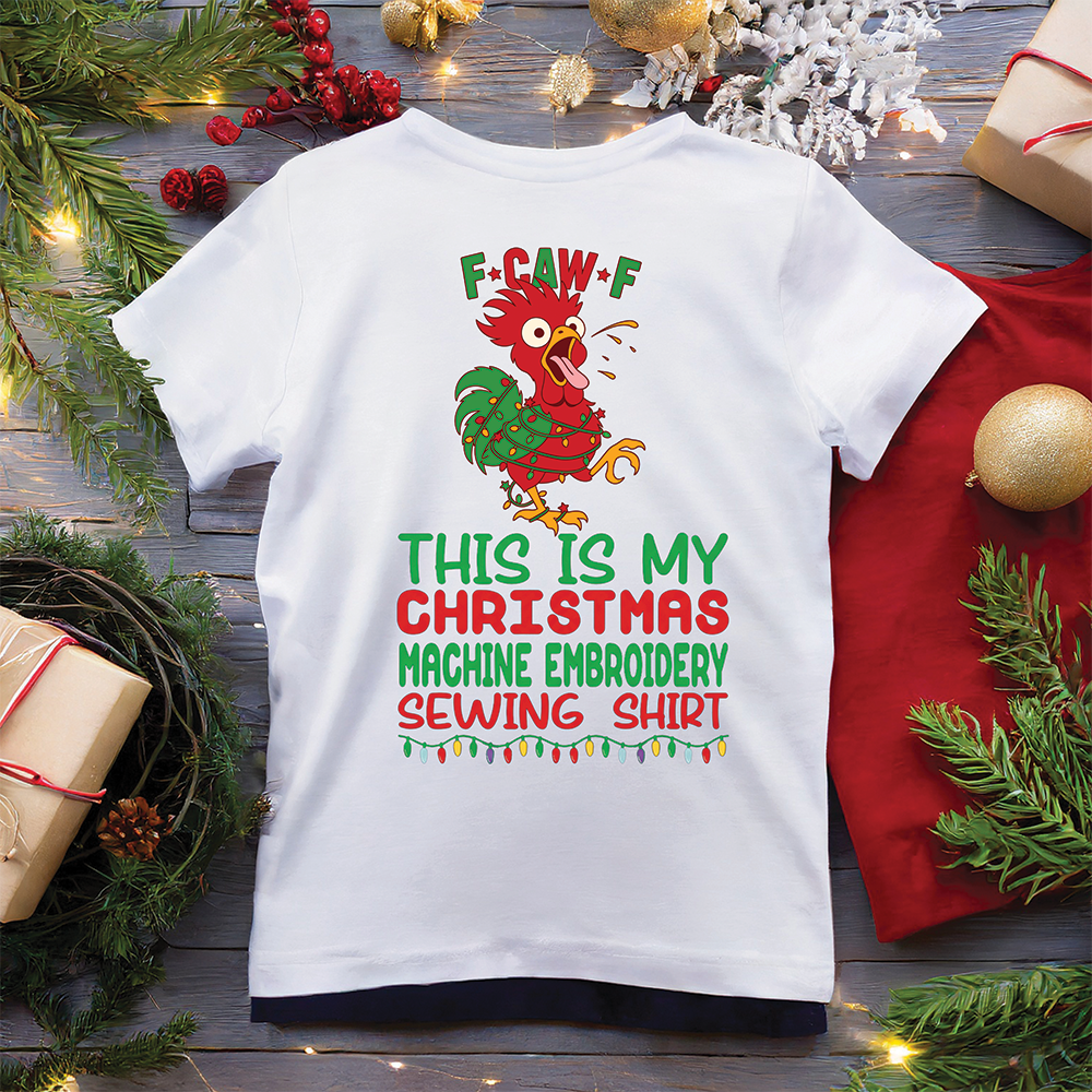 Christmas Sewing Crow 3  T-SHIRT