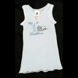 SINGLET BLUE - 1ST CHRISTMAS  - BLUE TRAIN