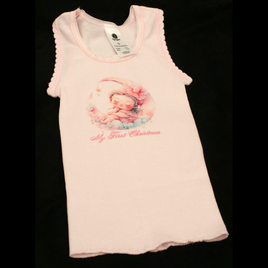 SINGLET PINK - 1ST CHRISTMAS PINK - BABY MOON