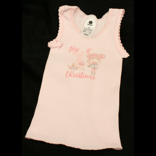 SINGLET PINK - 1ST CHRISTMAS PINK - CANDY DOLL