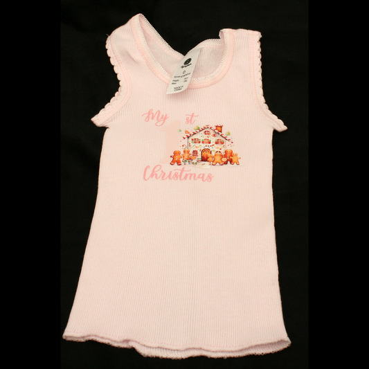 SINGLET PINK - 1ST CHRISTMAS PINK - GINGERHOUSE 2