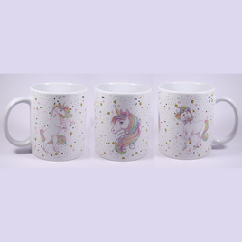 UNICORN MUG - GOLD & PINK SPLATTER