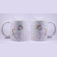 UNICORN MUG - GLITTER STARS 2 STANDING