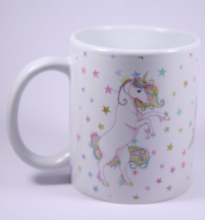 UNICORN MUG - GLITTER STARS 2 REARING & CROWN