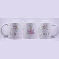 UNICORN MUG - GLITTER STARS 2 REARING & CROWN