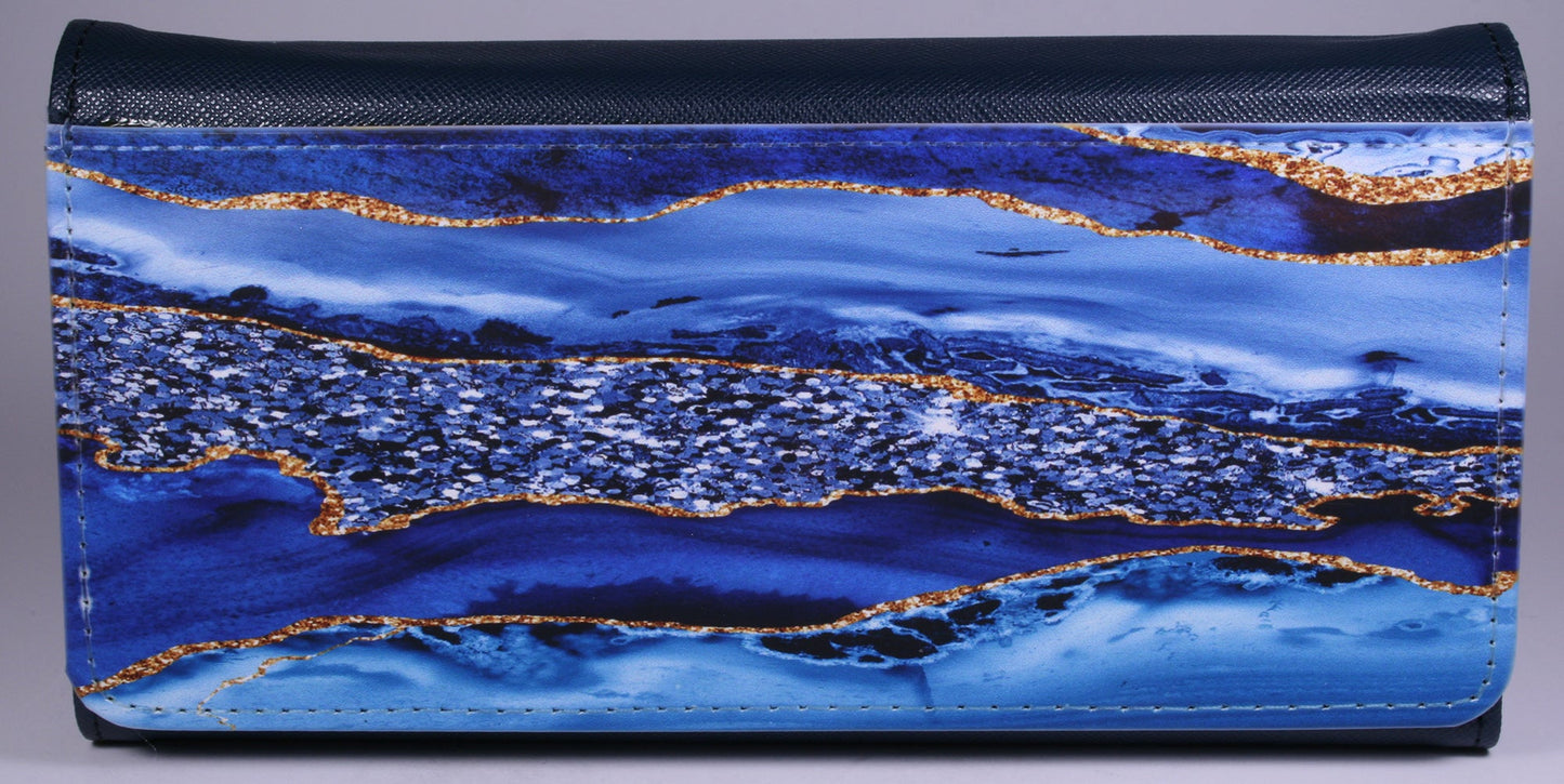 PURSE/WALLET PU LEATHER - NAVY BLUE - Select Design