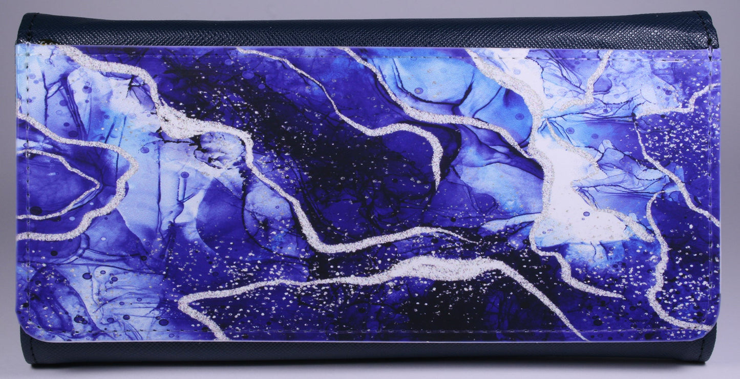 PURSE/WALLET PU LEATHER - NAVY BLUE - Select Design