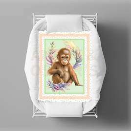 A&O - WILD ANIMALS - Bassinet Quilts - MONKEY - AVAILABLE JULY 2023