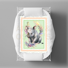A&O - WILD ANIMALS - Bassinet Quilts - RHINOCEROS - AVAILABLE JULY 2023