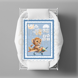 LIMITED EDITION - Bassinet Quilt - LION/PLANE