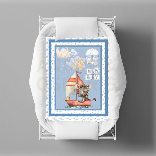 LIMITED EDITION | Bassinet Quilt - ZEBRA/BOAT
