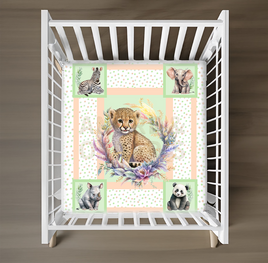 LIMITED EDITION - Cot Quilt - JUNGLE ANIMALS