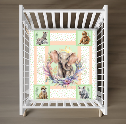 LIMITED EDITION - Cot Quilt - JUNGLE ANIMALS