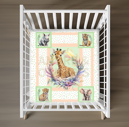LIMITED EDITION - Cot Quilt - JUNGLE ANIMALS