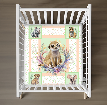 LIMITED EDITION - Cot Quilt - JUNGLE ANIMALS