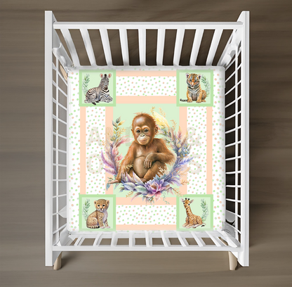 LIMITED EDITION - Cot Quilt - JUNGLE ANIMALS