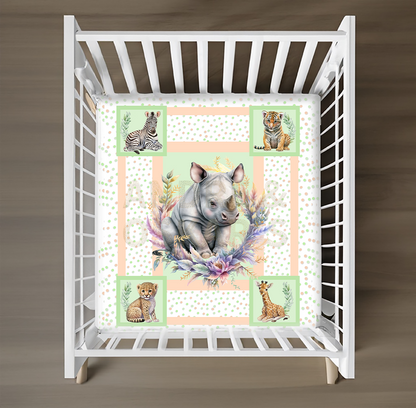 LIMITED EDITION - Cot Quilt - JUNGLE ANIMALS
