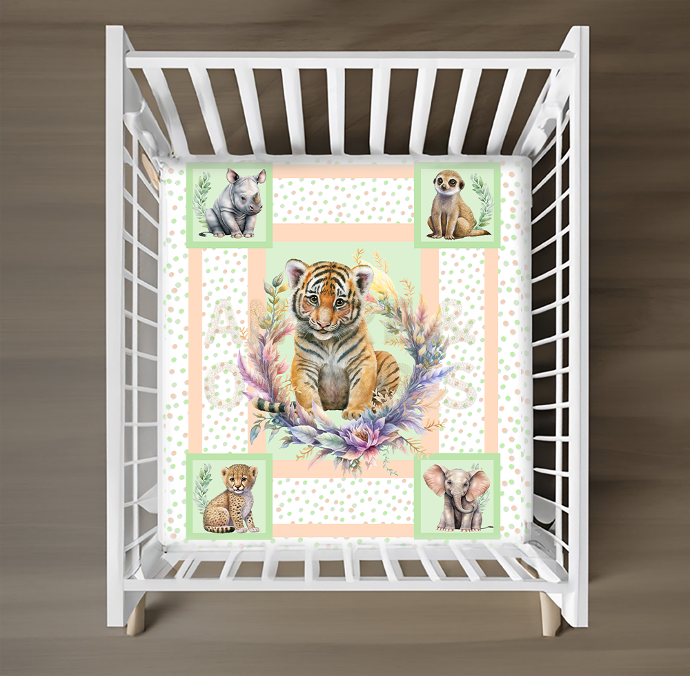 LIMITED EDITION - Cot Quilt - JUNGLE ANIMALS