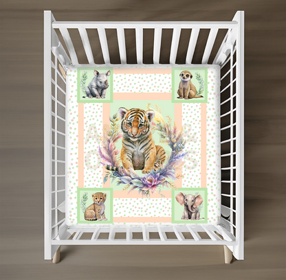 LIMITED EDITION - Cot Quilt - JUNGLE ANIMALS