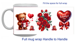 Valentine's Day - Mug - Red Roses, Balloon, Bear