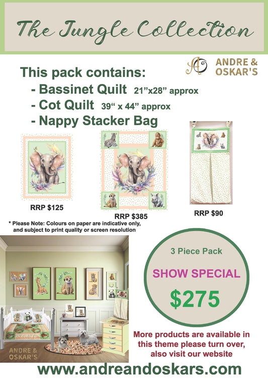 LIMITED EDITION - JUNGLE BUNDLE 3 pce - ELEPHANT