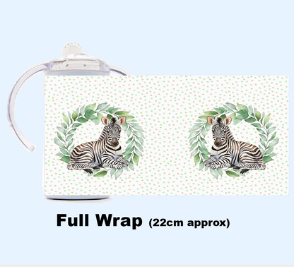 Sippy Cup - JUNGLE ANIMALS GREEN WREATH