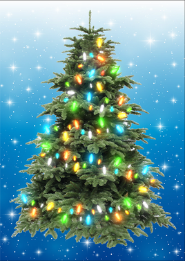 LARGE - BLUE - Magnetic Christmas Tree Panel Only - 50 MULTI
