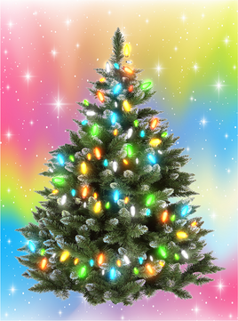 LARGE - PASTEL - Magnetic Christmas Tree Panel Only - 50 MULTI