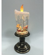 XAC131 Antique Candle w/Santa & Sleigh