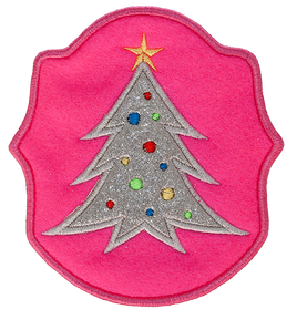 LIGHTS HOLDER - Pink  Pocket with Silver Glitter Christmas Tree