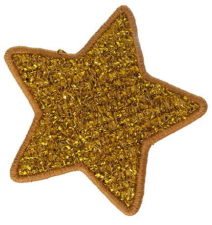 MEDIUM - Gold Tinsel Christmas Tree Topper