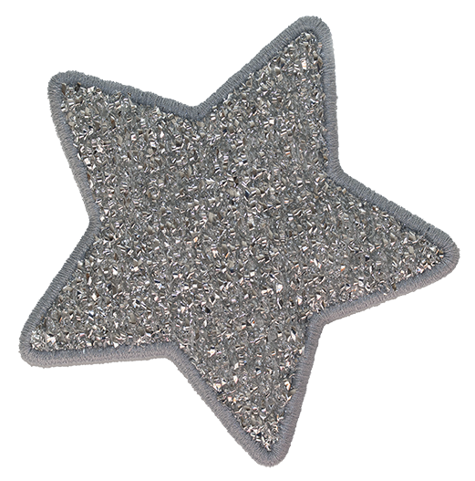 MEDIUM - Silver Tinsel  Christmas Tree Topper