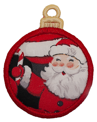 SMALL - Bauble - Santa (Candy Cane)