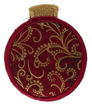 SMALL - Bauble - Red with Gold Swirls