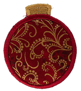 SMALL - Bauble - Red with Gold Swirls