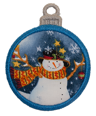 SMALL - Bauble - Snowman (Blue)