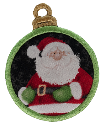 SMALL - Bauble - Santa (Green)