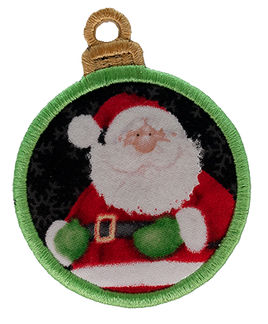 SMALL - Bauble - Santa (Green)