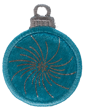 SMALL - Baubles - Blue Velvet with Silver Snowflake