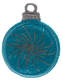 SMALL - Baubles - Blue Velvet with Silver Snowflake