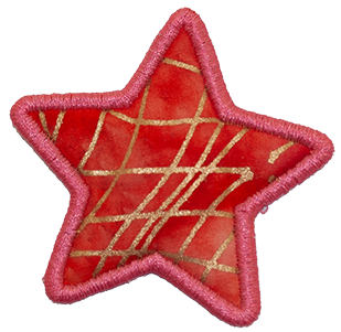 SMALL - Star - Pink with Gold
