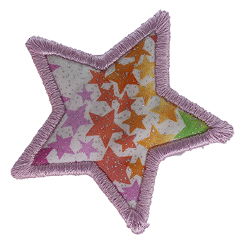 SMALL - Star - Light Pink with Multi-coloured Stars