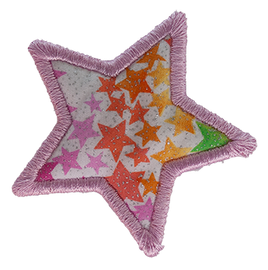 SMALL - Star - Light Pink with Multi-coloured Stars