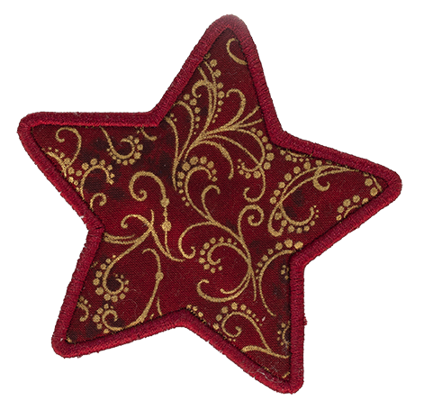 SMALL - Star - Red with Gold Swirls