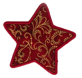 SMALL - Star - Red with Gold Swirls