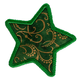 SMALL - Star - Green with Gold Swirls