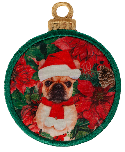 LARGE BAUBLE - Poinsettia Dogs