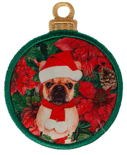 LARGE BAUBLE - Poinsettia Dogs