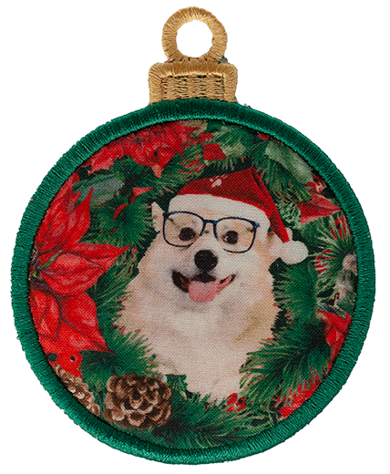 LARGE BAUBLE - Poinsettia Dogs